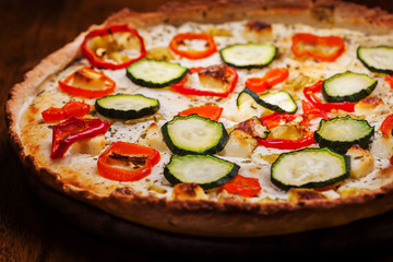 Greek pizza with feta cheese