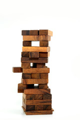 Blocks of wood, isolated. Conceptual.