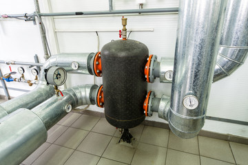 boiler room piping and reservoir