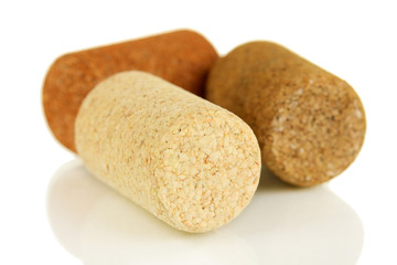 Wine corks isolated on white
