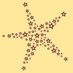 Weihnachtsstern in rot auf Gelb