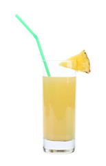 Pineapple juice in a glass.