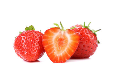 Beautiful strawberries isolated on white