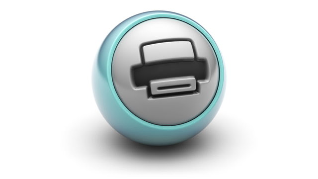 Print icon on ball. Looping.