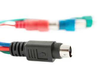 Closeup on computer cables