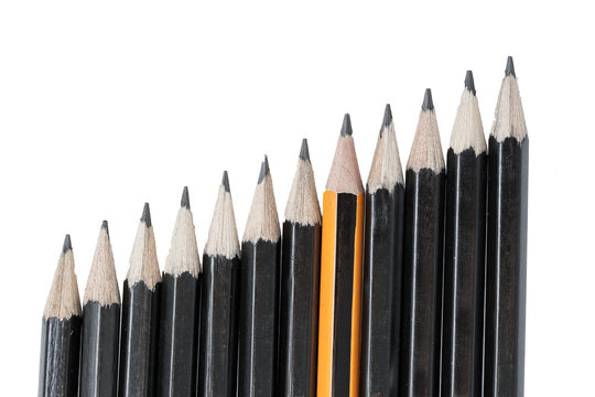 Drawing pencils in row