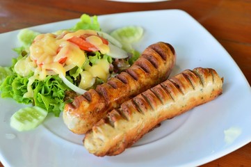 sausage and fresh herbs