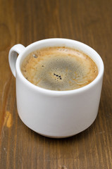 cup of black coffee with froth