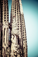 The Sagrada Familia cathedral in Barcelona,Spain
