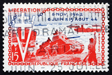 Postage stamp France 1954 Allied Landings