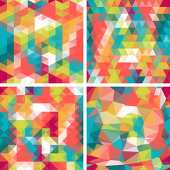 Seamless triangle patterns in retro style.