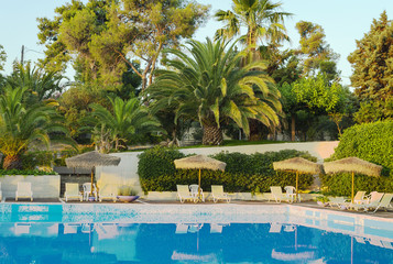 Swimming pool area of hotel