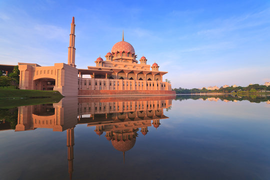 Putra Mosque located in Putrajaya of Malaysia