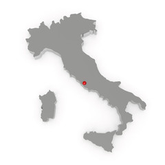 Obraz premium Three-dimensional map of Italy.