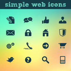 Web icons: internet vector set on blured background