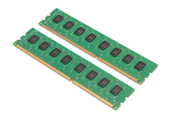 computer ram memory in white background