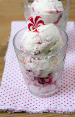 Homemade raspberry ice cream