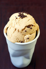 Homemade caramel ice cream