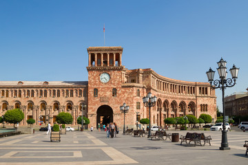 Buildings on a main square of Yerevan, Hraparak