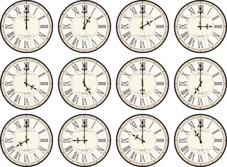 vintage clocks times