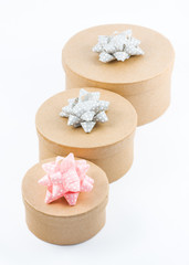 Three gift boxes isolated on white background