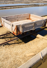 View of Salt evaporation ponds in Secovlje