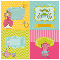 Princess Girl Card Set - for design and scrapbook