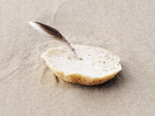 Fun food. Boat made of bread