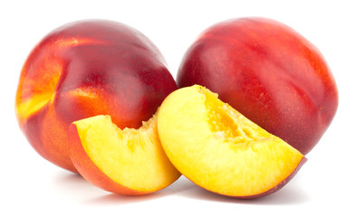Nectarine fruit isolated on white background