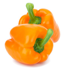 orange peppers isolated on white background closeup