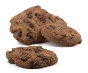 Fototapeta premium Chocolate chips cookies isolated on white background