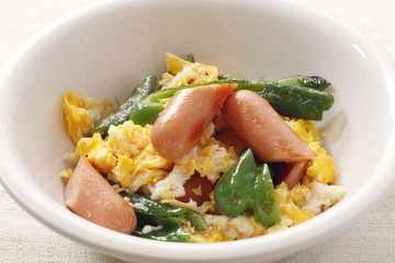 ウインナーとピーマンの炒め物