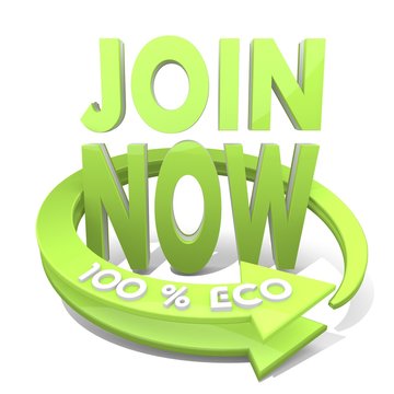 join now symbol  a 100 percent eco