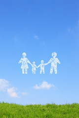 草原とファミリーの雲