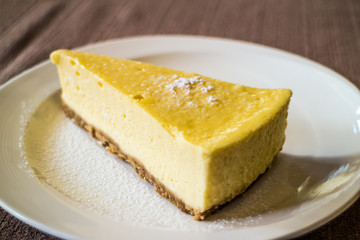 cheese cake on dish