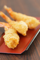 Fried shrimp tempura.