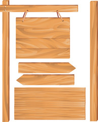 wooden sign boards
