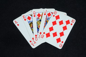 Royal flush poker hand © Arena Photo UK