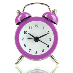 Retro alarm clock, isolated on white