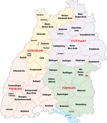 Baden Württemberg, Regierungsbezirke, Landkreise
