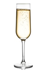 glass of champagne with bubbles