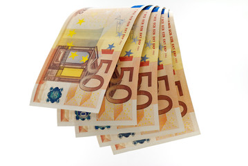 50 euro waterfall to indicate the profit in business or winnings