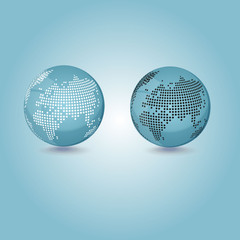 Fototapeta na wymiar Set of two Earth globe icons