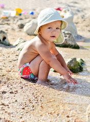 baby on the beach