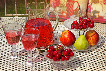 Fruits and lemonade
