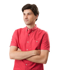 Casual Man with Arms Crossed isolated on white background