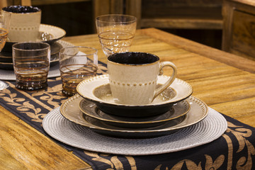 Dish-ware of white ceramic