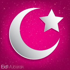 Eid Mubarak (Blessed Eid) card in vector format.