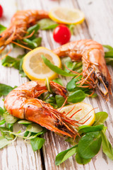 Grilled prawns
