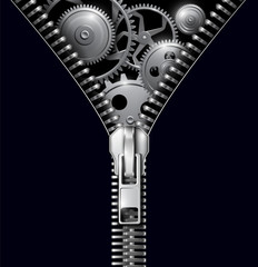 Abstract background zipper with gears © Cobalt
